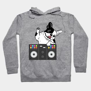 pug dog cartoon and funny dj Hoodie